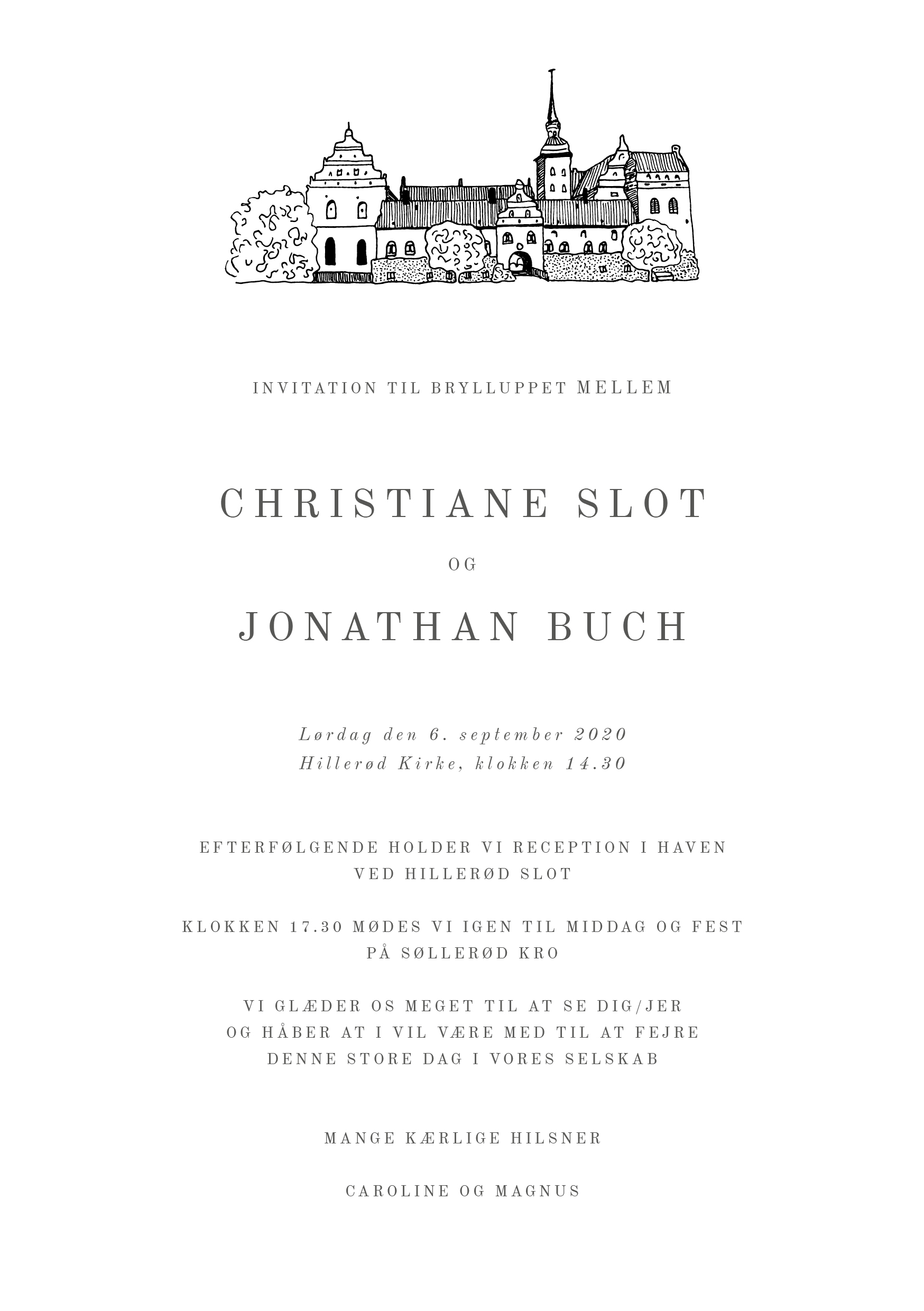 Invitationer - Christiane & Jonathan